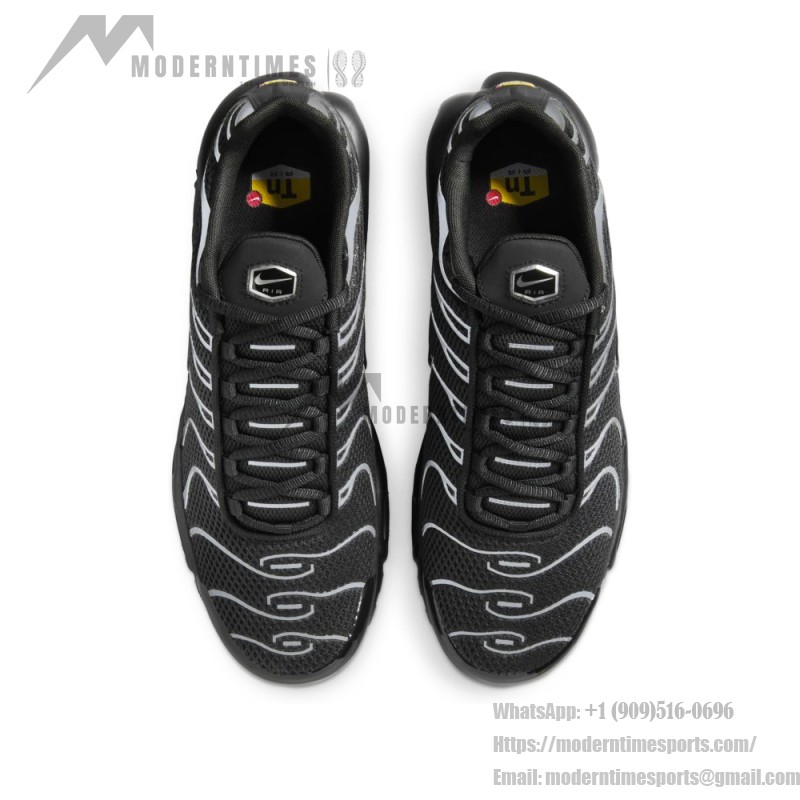 Nike Air Max Plus HQ3029-001 Black Reflective Metallic Silver TN sneakers with reflective streetwear styling