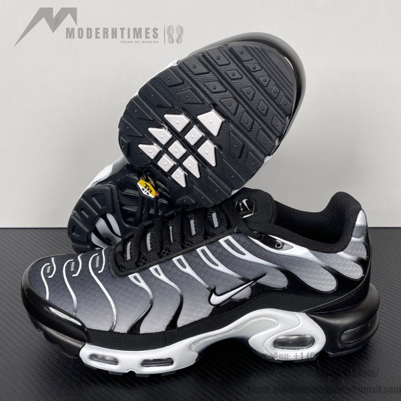 Nike Air Max Plus DM0032-003 Black White Gradient TN sneakers with monochrome streetwear styling
