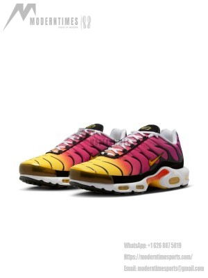 Nike Air Max Plus DX0755-600 Gold Raspberry Red TN Sneakers – Sunset Gradient Streetwear Shoes for Men