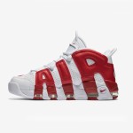 Nike Air More Uptempo White Varsity Red Classic Basketball Sneakers Side View