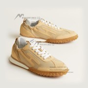 HERMES Jet Sneakers H242153Z-DD360 Jaune Calisson Jaune Malawi – Women’s Luxury Yellow Designer Sport Shoes