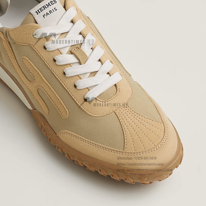 Hermes Jet sneakers women yellow Jaune Calisson Jaune Malawi side view