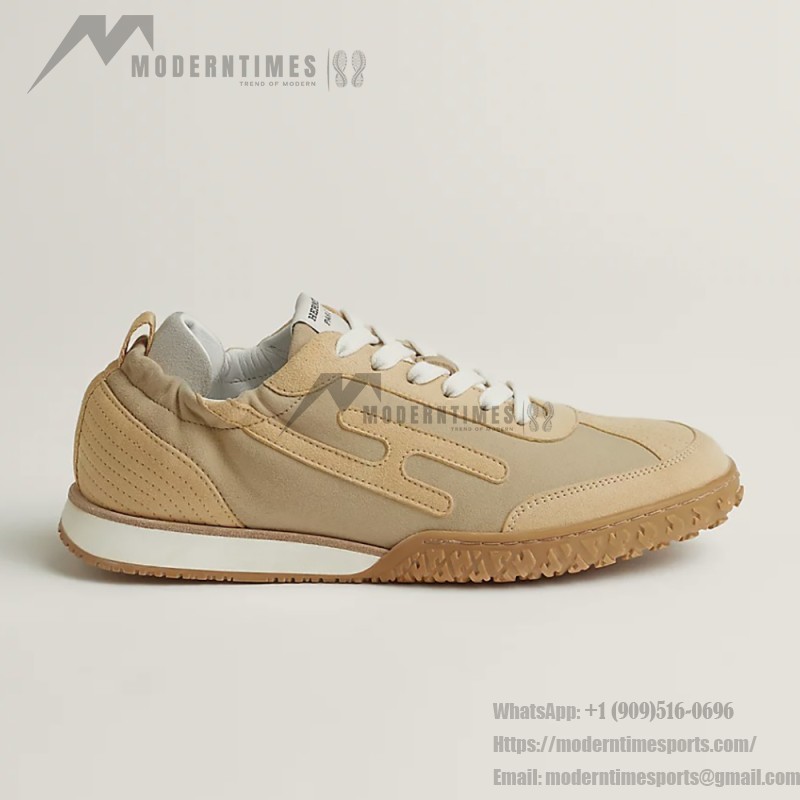 Hermes Jet sneakers women yellow Jaune Calisson Jaune Malawi side view