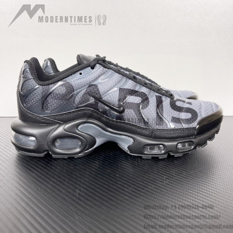 PSG x Nike Air Max Plus IB2253-001 Paris Techwear TN sneakers for football streetwear outfits
