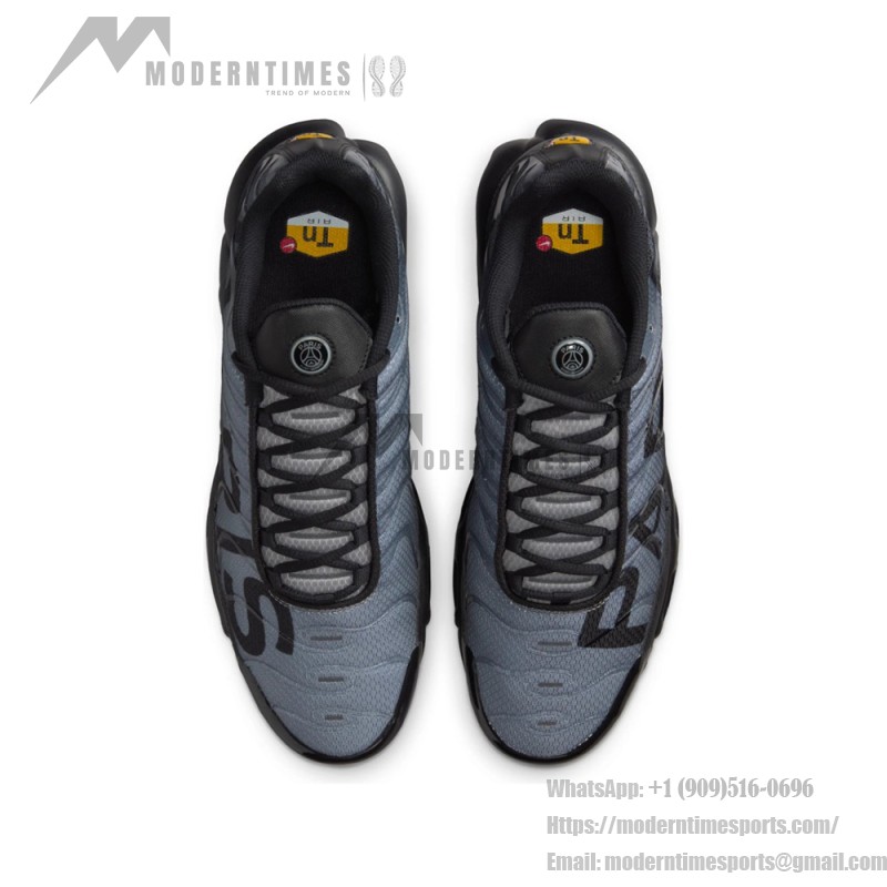 PSG x Nike Air Max Plus IB2253-001 Paris Techwear TN sneakers for football streetwear outfits