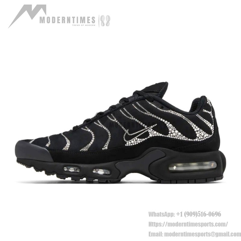 Swarovski x Nike Air Max Plus Moonlight Black Crystal FZ4237-001 reflective TN sneakers for streetwear outfits