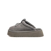 UGG Damen Tazzle Pantoffel Charcoal 1152677 - Gemütliche Lammfell-Pantoffeln mit Plateau und Quastendetail