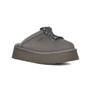 UGG Women's Tazzle Slipper Charcoal 1152677 - Cozy Sheepskin Platform Slippers with Tassel Detail