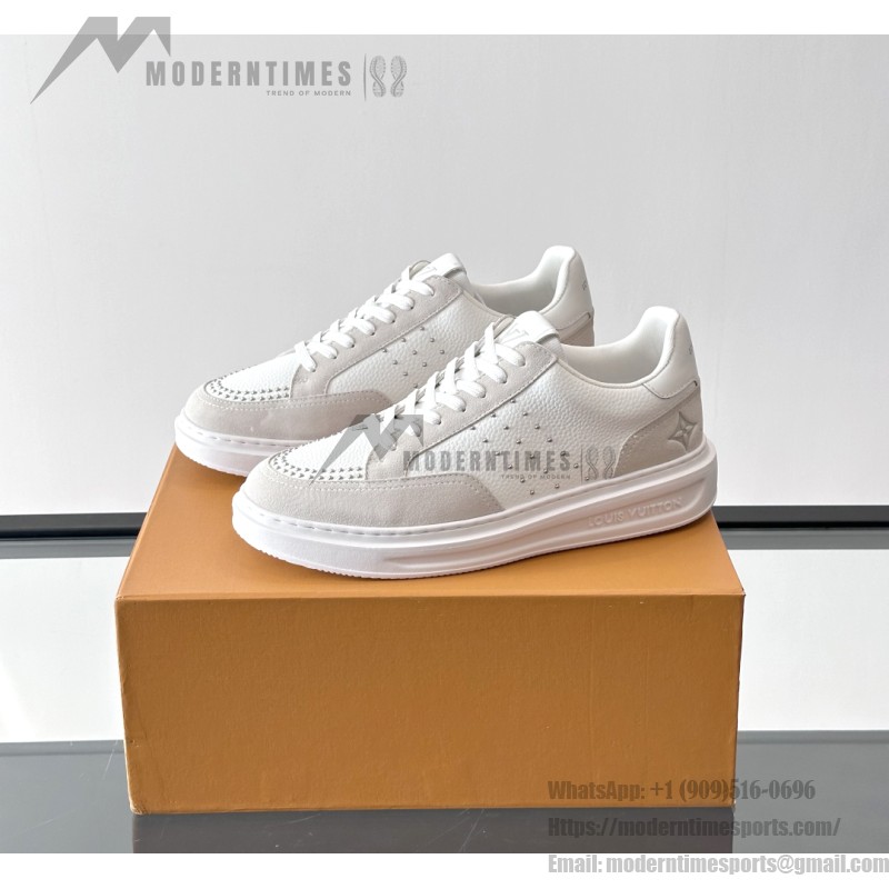 Louis Vuitton Trainer 2.0 White Leather Sneakers Louis Vuitton Trainer 2.0 White Leather Sneakers Front View