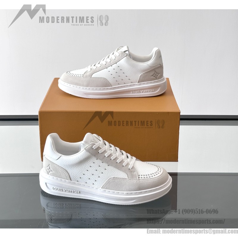 Louis Vuitton Trainer 2.0 White Leather Sneakers Louis Vuitton Trainer 2.0 White Leather Sneakers Front View