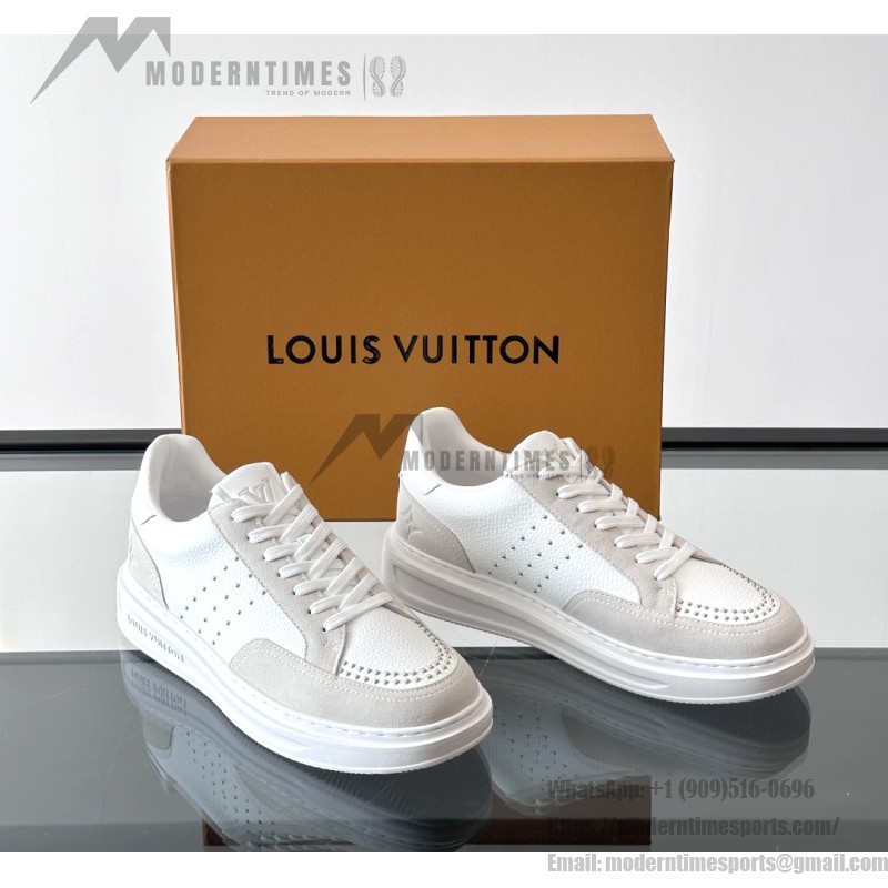Louis Vuitton Trainer 2.0 White Leather Sneakers Louis Vuitton Trainer 2.0 White Leather Sneakers Front View