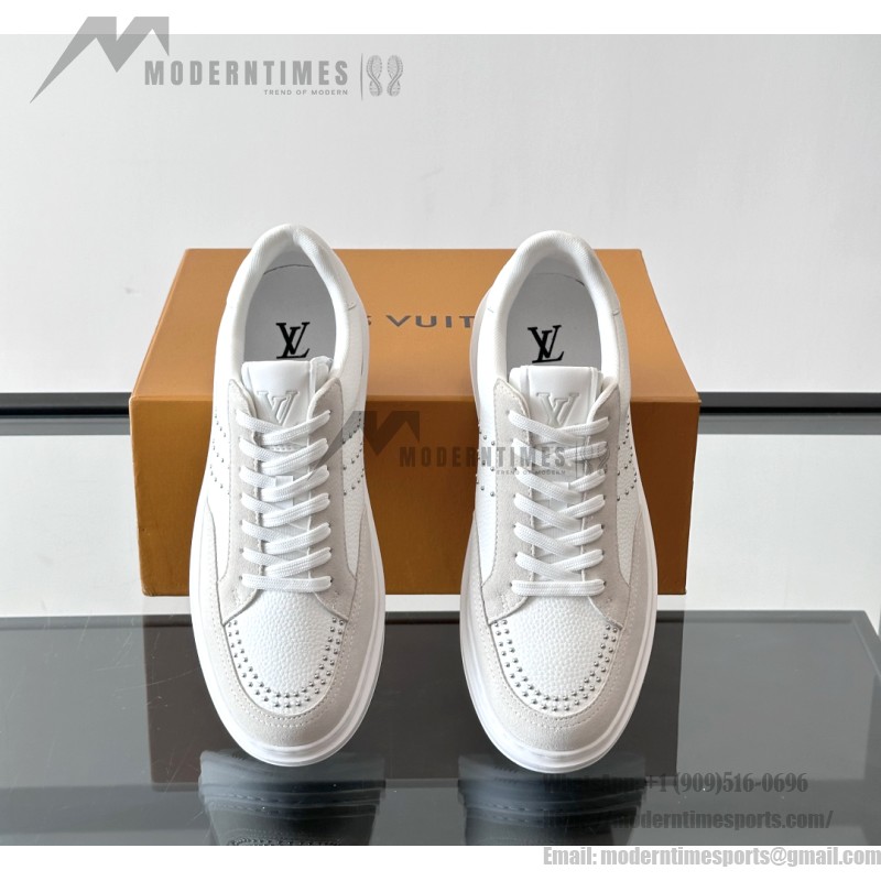 Louis Vuitton Trainer 2.0 White Leather Sneakers Louis Vuitton Trainer 2.0 White Leather Sneakers Front View