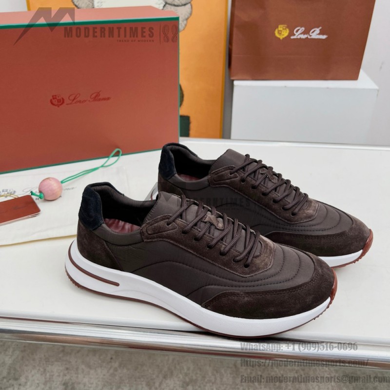 Loro Piana Week End Walk Sneker FAP9780-H0VL Brown Leather Sneakers Loro Piana Week End Walk Sneker FAP9780-H0VL Brown Leather Sneakers Front View