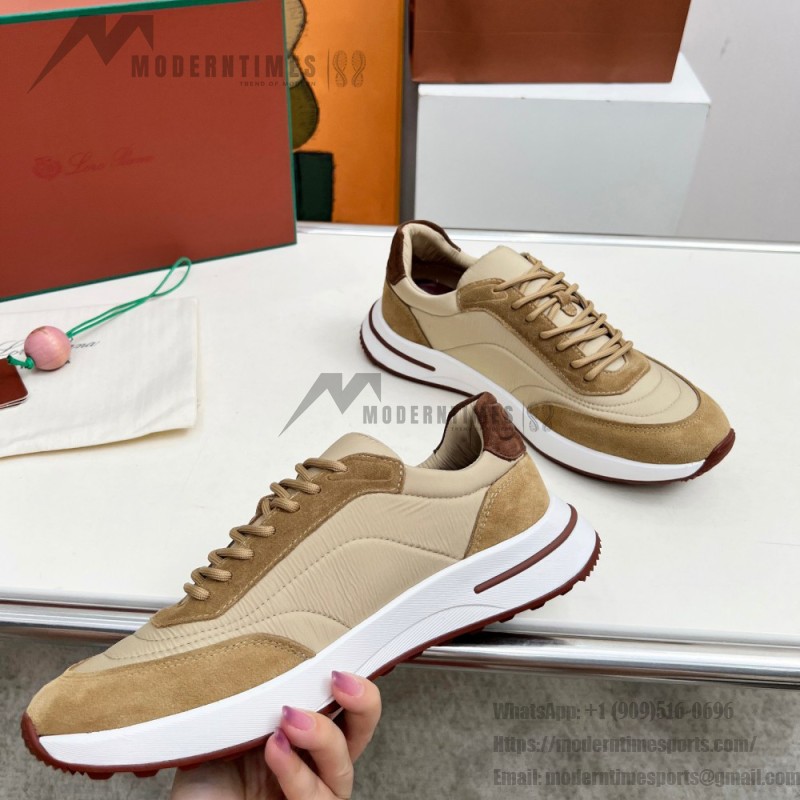 Loro Piana Week End Walk Sneker FAP9780-H785 Beige Leather Sneakers Loro Piana Week End Walk Sneker FAP9780-H785 Beige Leather Sneakers Front View