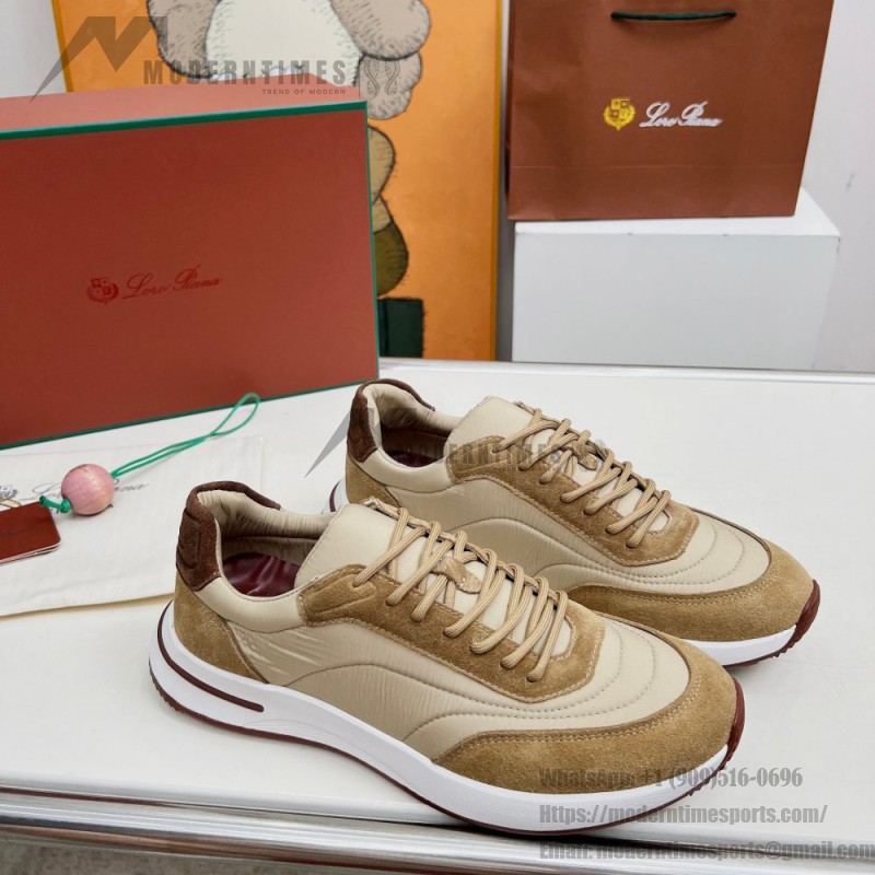 Loro Piana Week End Walk Sneker FAP9780-H785 Beige Leather Sneakers Loro Piana Week End Walk Sneker FAP9780-H785 Beige Leather Sneakers Front View