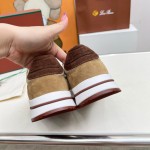 Loro Piana Week End Walk Sneker FAP9780-H785 Beige Leather Sneakers Loro Piana Week End Walk Sneker FAP9780-H785 Beige Leather Sneakers Front View