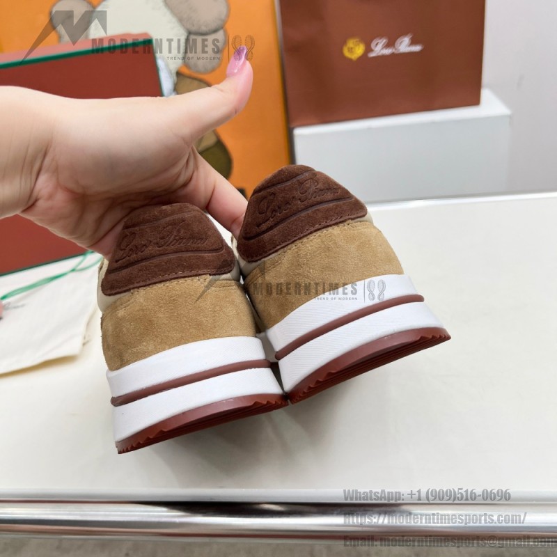 Loro Piana Week End Walk Sneker FAP9780-H785 Beige Leather Sneakers Loro Piana Week End Walk Sneker FAP9780-H785 Beige Leather Sneakers Front View