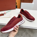 Loro Piana Week End Walk Sneker FAP9780-P0B2 Sanguine Pencil Suede Sneakers Front View