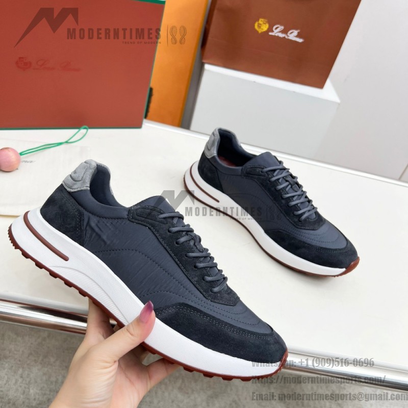 Loro Piana Week End Walk Sneaker FAP9780-W000 Navy Blue Suede Sneakers Front View