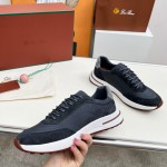 Loro Piana Week End Walk Sneaker FAP9780-W000 Navy Blue Suede Sneakers Front View