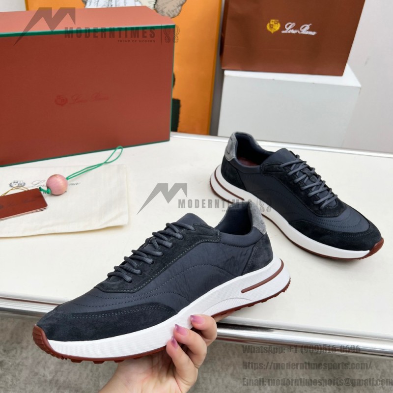 Loro Piana Week End Walk Sneaker FAP9780-W000 Navy Blue Suede Sneakers Front View