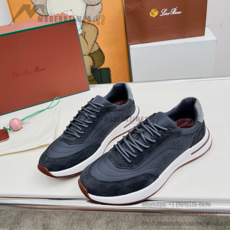 Loro Piana Week End Walk Sneaker FAP9780-W000 Navy Blue Suede Sneakers Front View