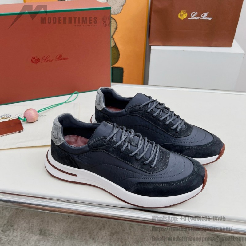 Loro Piana Week End Walk Sneaker FAP9780-W000 Navy Blue Suede Sneakers Front View