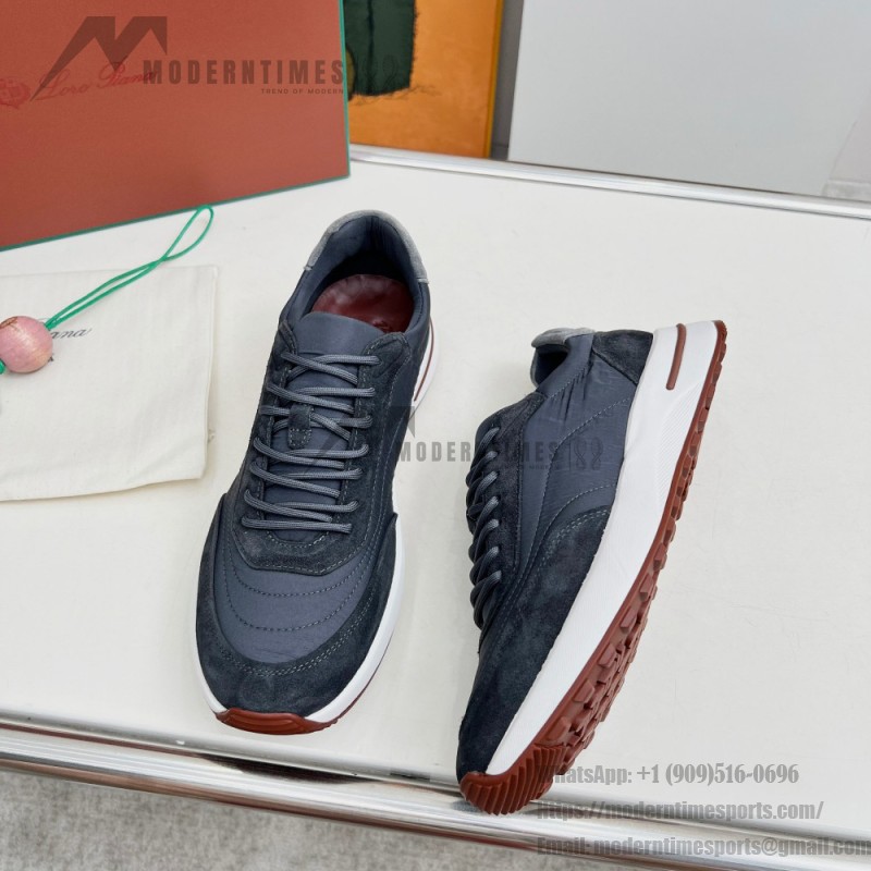 Loro Piana Week End Walk Sneaker FAP9780-W000 Navy Blue Suede Sneakers Front View