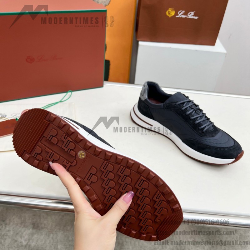 Loro Piana Week End Walk Sneaker FAP9780-W000 Navy Blue Suede Sneakers Front View