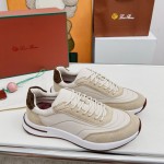 Loro Piana Week End Walk Sneaker FAP9780-1000 Cream Suede Sneakers Loro Piana Week End Walk Sneaker FAP9780-1000 Cream Suede Sneakers Front View
