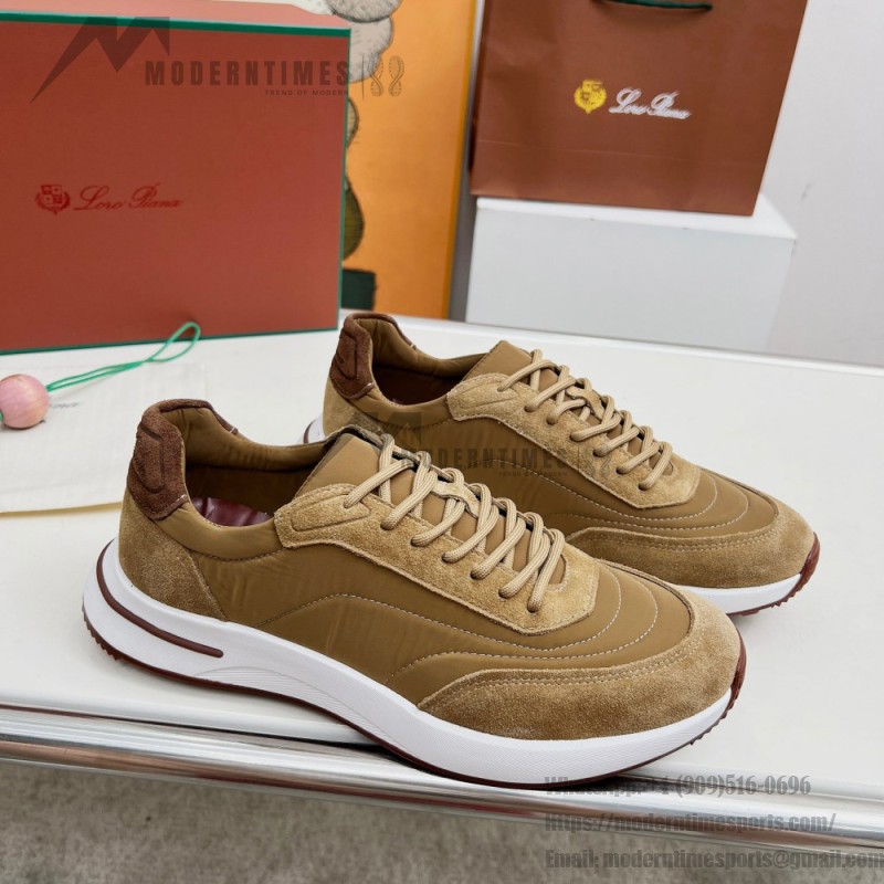 Loro Piana Week End Walk Sneker FAP9780-H785 Beige Leather Sneakers Loro Piana Week End Walk Sneker FAP9780-H785 Beige Leather Sneakers Front View