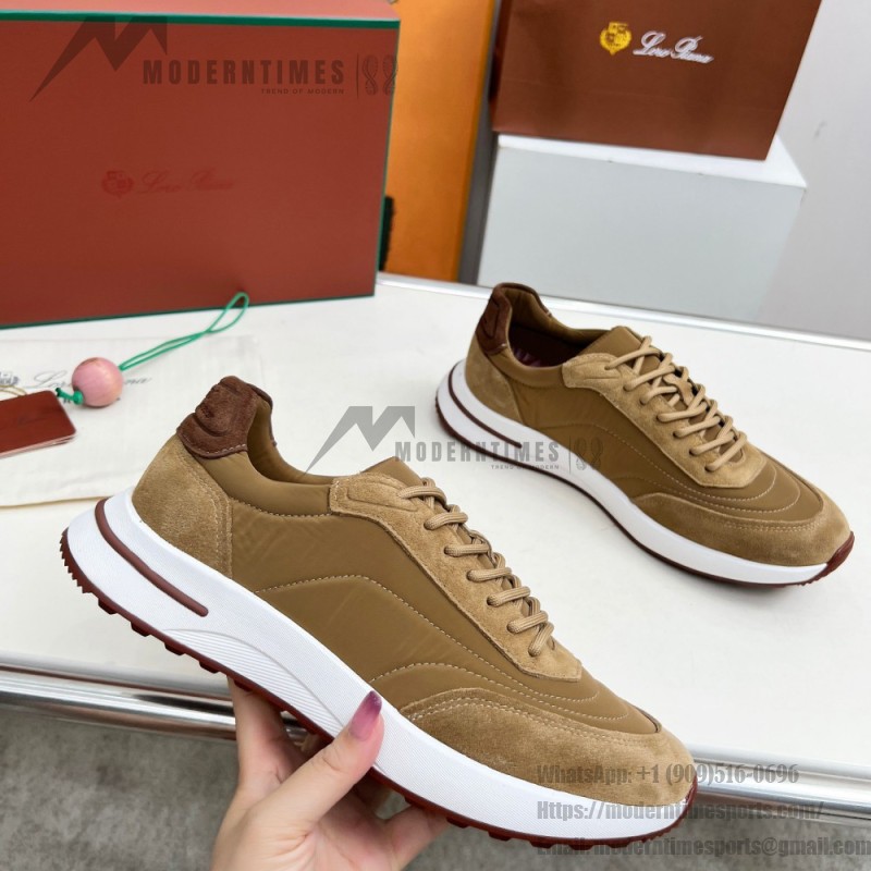 Loro Piana Week End Walk Sneker FAP9780-H785 Beige Leather Sneakers Loro Piana Week End Walk Sneker FAP9780-H785 Beige Leather Sneakers Front View