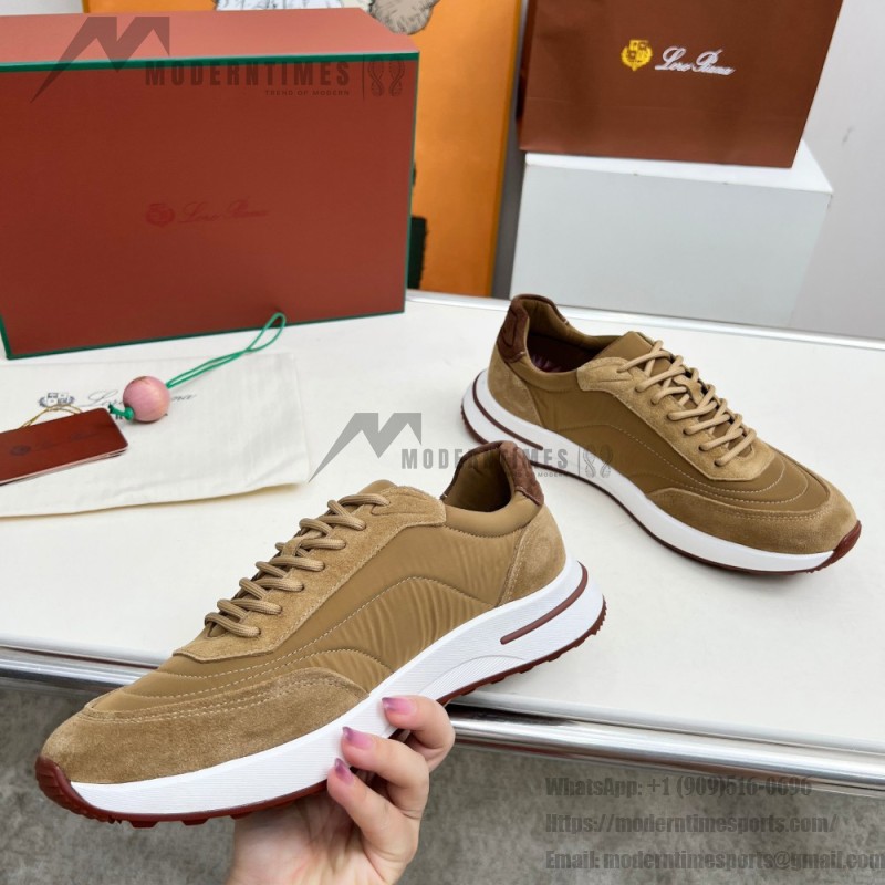 Loro Piana Week End Walk Sneker FAP9780-H785 Beige Leather Sneakers Loro Piana Week End Walk Sneker FAP9780-H785 Beige Leather Sneakers Front View