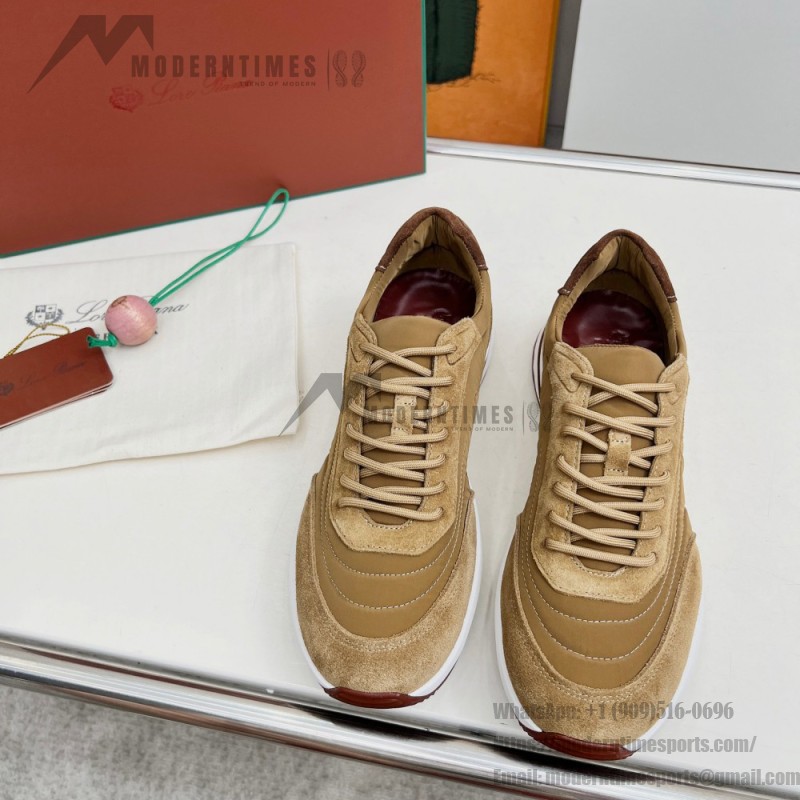 Loro Piana Week End Walk Sneker FAP9780-H785 Beige Leather Sneakers Loro Piana Week End Walk Sneker FAP9780-H785 Beige Leather Sneakers Front View
