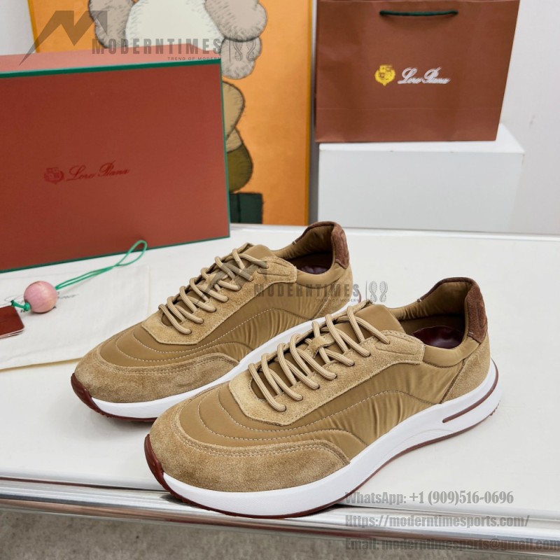 Loro Piana Week End Walk Sneker FAP9780-H785 Beige Leather Sneakers Loro Piana Week End Walk Sneker FAP9780-H785 Beige Leather Sneakers Front View