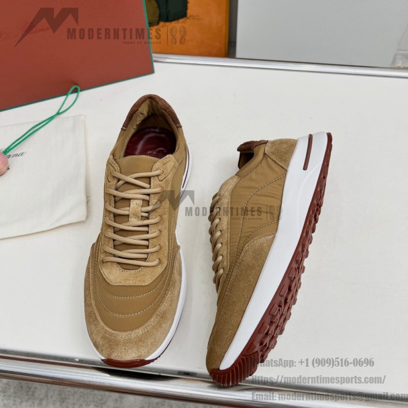 Loro Piana Week End Walk Sneker FAP9780-H785 Beige Leather Sneakers Loro Piana Week End Walk Sneker FAP9780-H785 Beige Leather Sneakers Front View