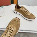 Loro Piana Week End Walk Sneker FAP9780-H785 Beige Leather Sneakers Loro Piana Week End Walk Sneker FAP9780-H785 Beige Leather Sneakers Front View