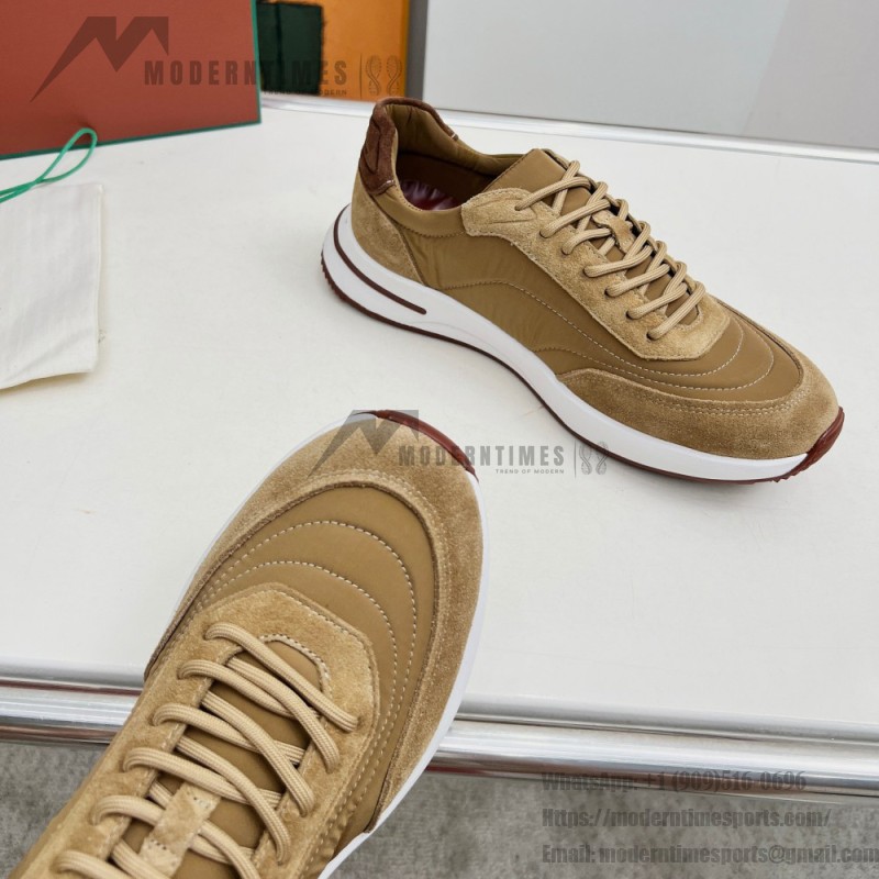 Loro Piana Week End Walk Sneker FAP9780-H785 Beige Leather Sneakers Loro Piana Week End Walk Sneker FAP9780-H785 Beige Leather Sneakers Front View