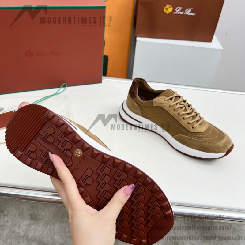 Loro Piana Week End Walk Sneker FAP9780-H785 Beige Leather Sneakers Loro Piana Week End Walk Sneker FAP9780-H785 Beige Leather Sneakers Front View