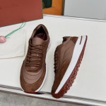 Loro Piana Week End Walk Sneker FAP9780-H0VL Brown Leather Sneakers Loro Piana Week End Walk Sneker FAP9780-H0VL Brown Leather Sneakers Front View