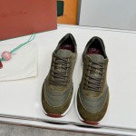 Loro Piana Week End Walk Sneker FAP9780-H0VL Brown Leather Sneakers Loro Piana Week End Walk Sneker FAP9780-H0VL Brown Leather Sneakers Front View