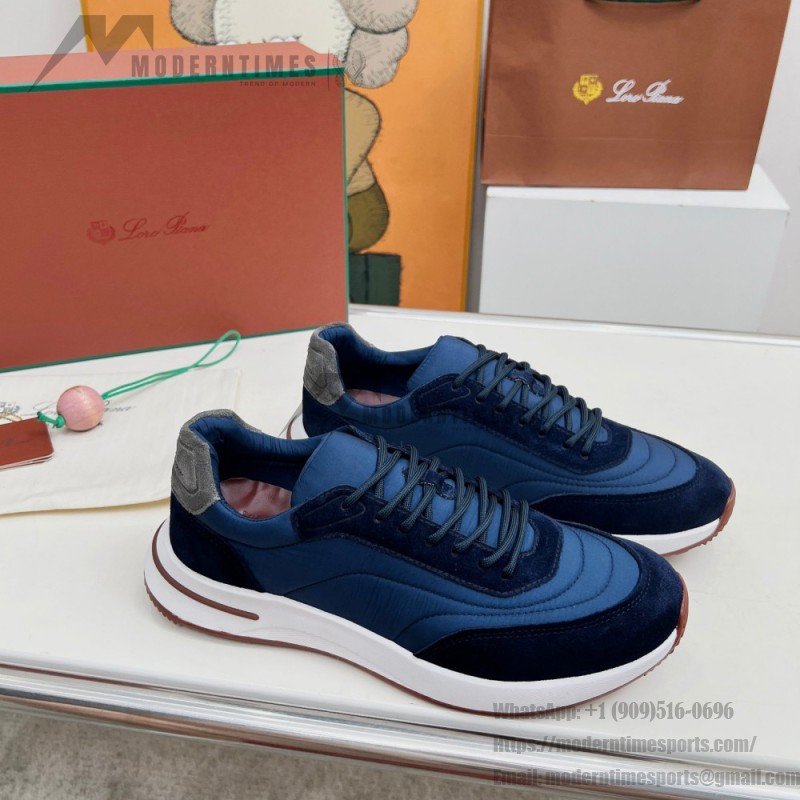 Loro Piana Week End Walk Sneaker FAP9780-W000 Navy Blue Suede Sneakers Front View
