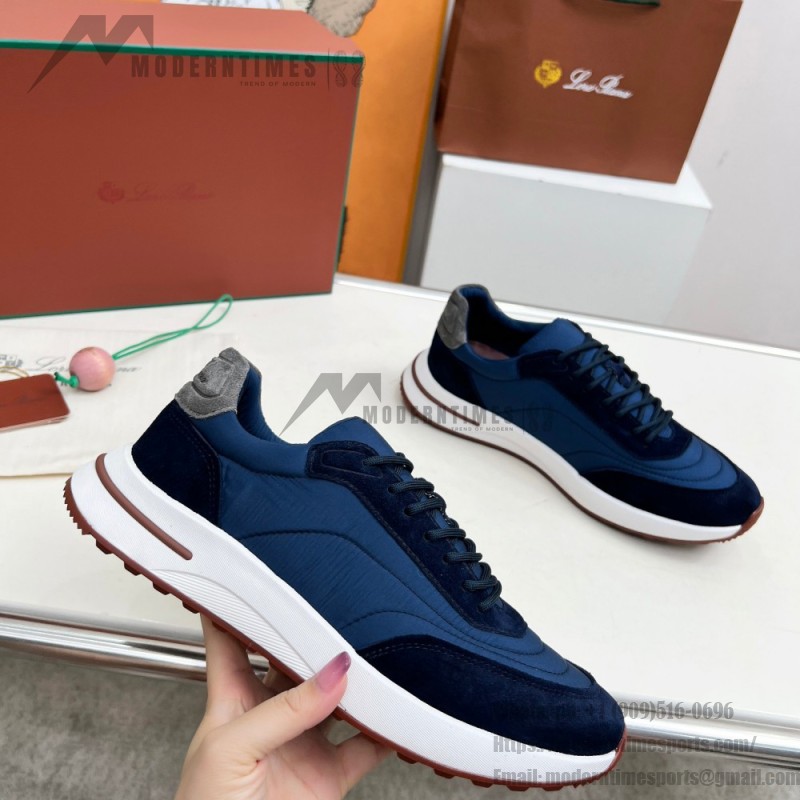 Loro Piana Week End Walk Sneaker FAP9780-W000 Navy Blue Suede Sneakers Front View