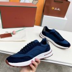 Loro Piana Week End Walk Sneaker FAP9780-W000 Navy Blue Suede Sneakers Front View