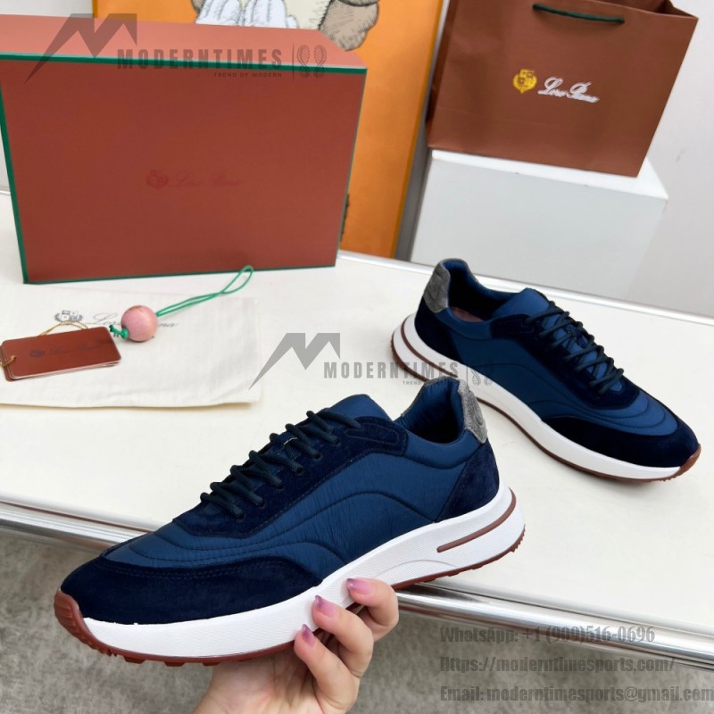 Loro Piana Week End Walk Sneaker FAP9780-W000 Navy Blue Suede Sneakers Front View