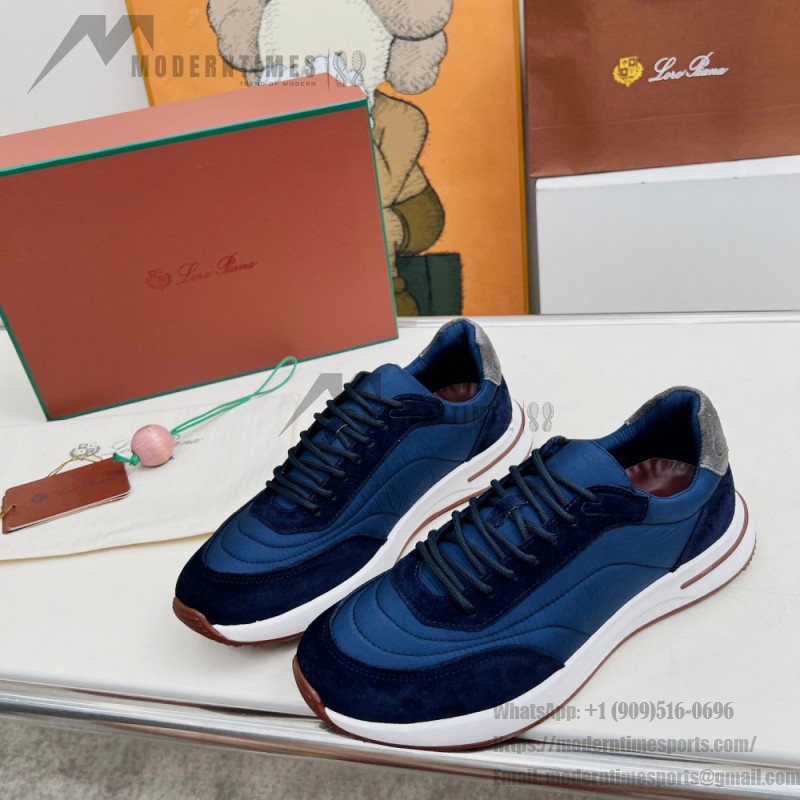 Loro Piana Week End Walk Sneaker FAP9780-W000 Navy Blue Suede Sneakers Front View