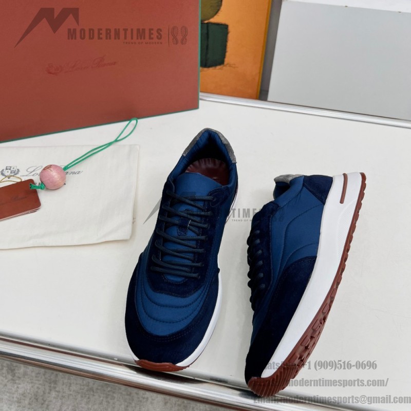 Loro Piana Week End Walk Sneaker FAP9780-W000 Navy Blue Suede Sneakers Front View