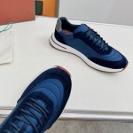 Loro Piana Week End Walk Sneaker FAP9780-W000 Navy Blue Suede Sneakers Front View