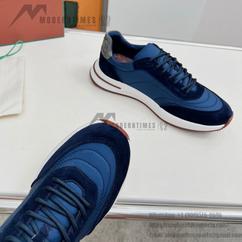 Loro Piana Week End Walk Sneaker FAP9780-W000 Navy Blue Suede Sneakers Front View
