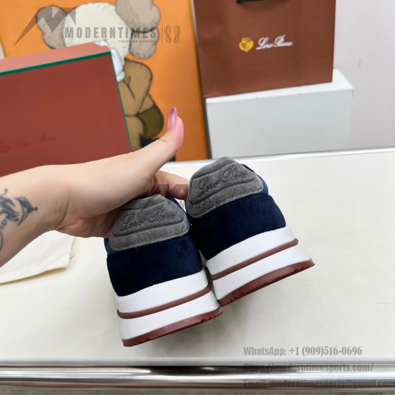 Loro Piana Week End Walk Sneaker FAP9780-W000 Navy Blue Suede Sneakers Front View